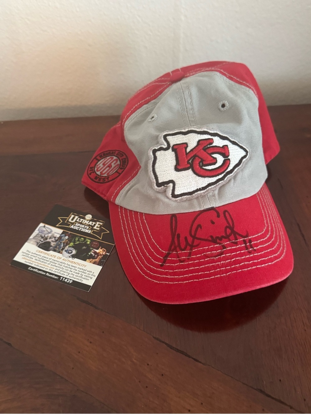 Kansas City Chiefs Quarterback Alex Smith #11 Signed Autographed KC Chiefs Hat w